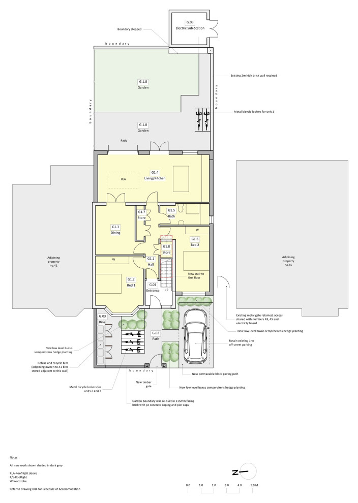 From single family house into three self-contained residential units