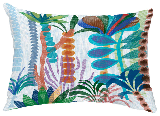 Tropical Jungle 14 X20 Floral Decorative Outdoor Pillow