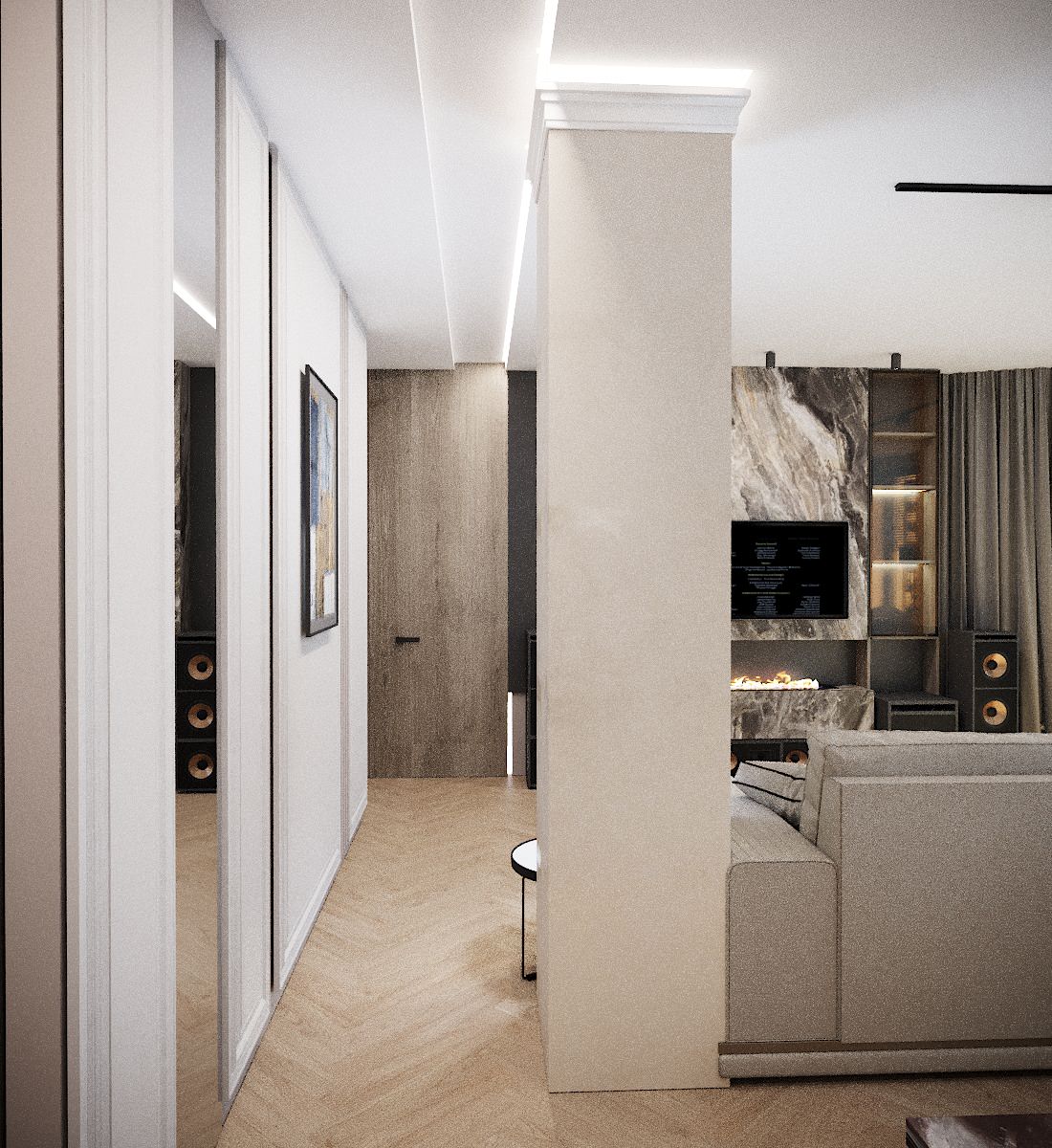 Гостиная-кухня ЖК Машков