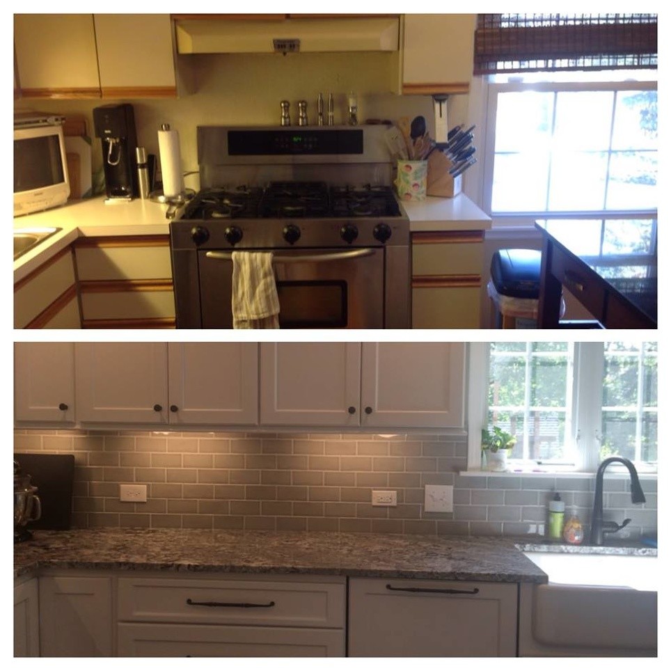 Transitional home design photo in Chicago