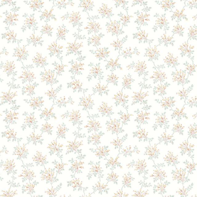 407270036 Delphine Sofiane Yellow Botanical Sure Strip Prepasted Wallpaper, 20.5 Contemporary