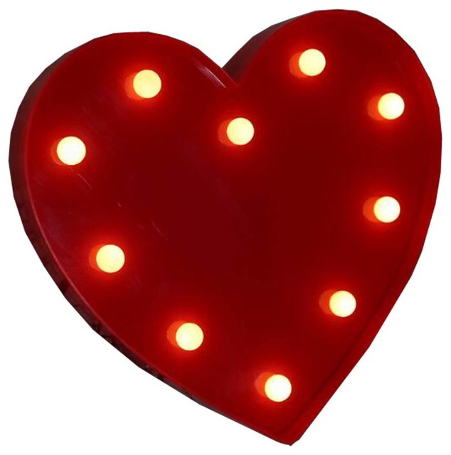 Valentines Day Decor Gift 15 Metal Sign Heart Sign Marquee Sign Marquee Light Light Up Love Heart Sign Home Party Wedding Wall Table Decor
