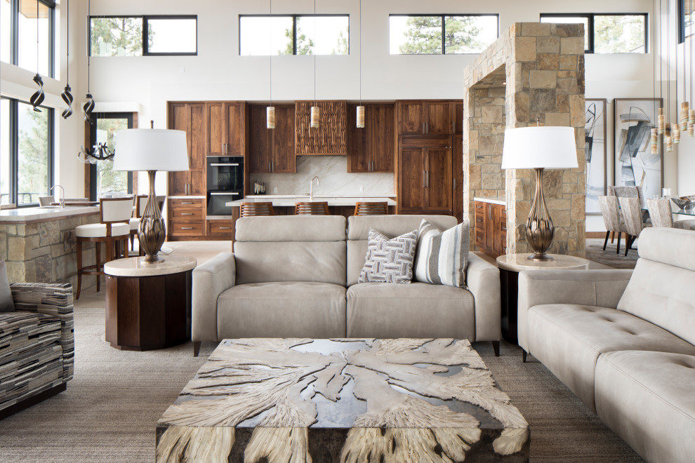 Example of a mountain style home design design in Austin