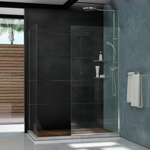Lineaframeless Door Two Glass Panels 34 X72 And 30