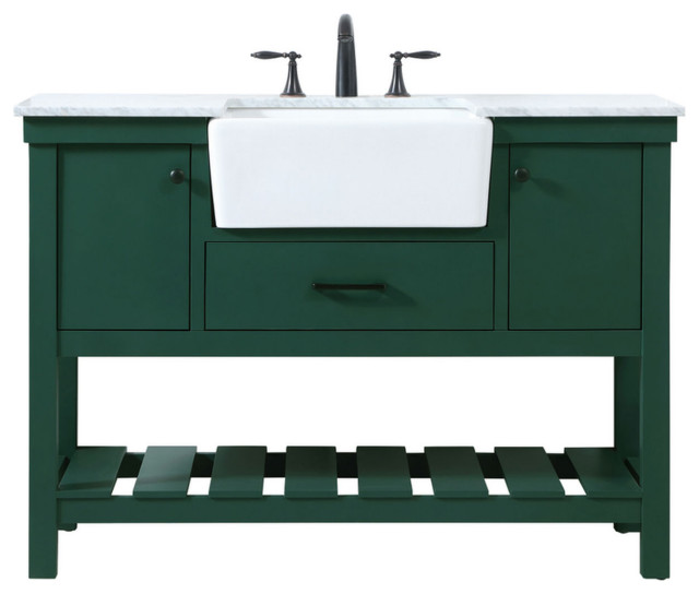 48" Single Bathroom Vanity, Green, Vf60148Gn Contemporary Bathroom