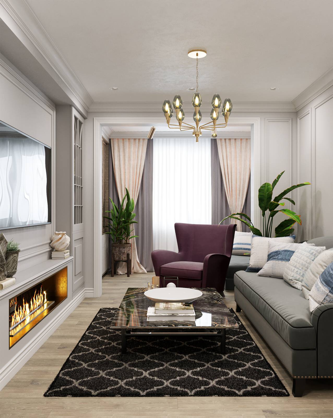 Дизайн интерьера в светлых тонах в новостройке Москвы