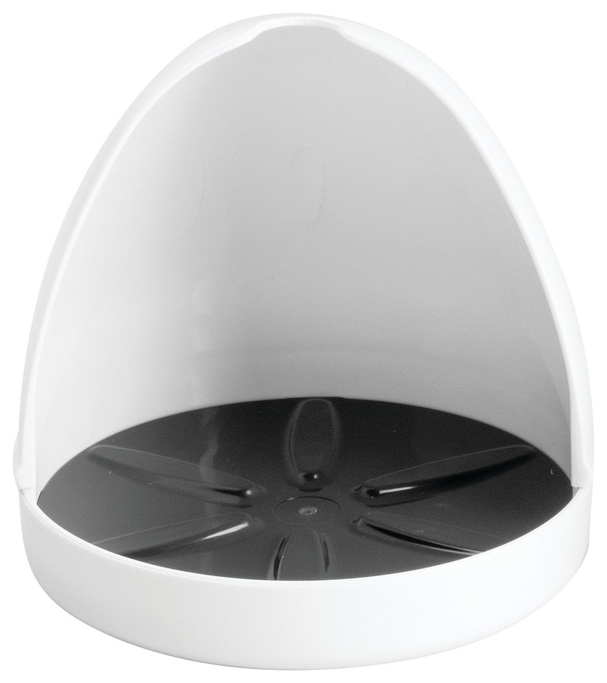 iDesign Una Plunger House, Plunger Storage Holder, White Contemporary