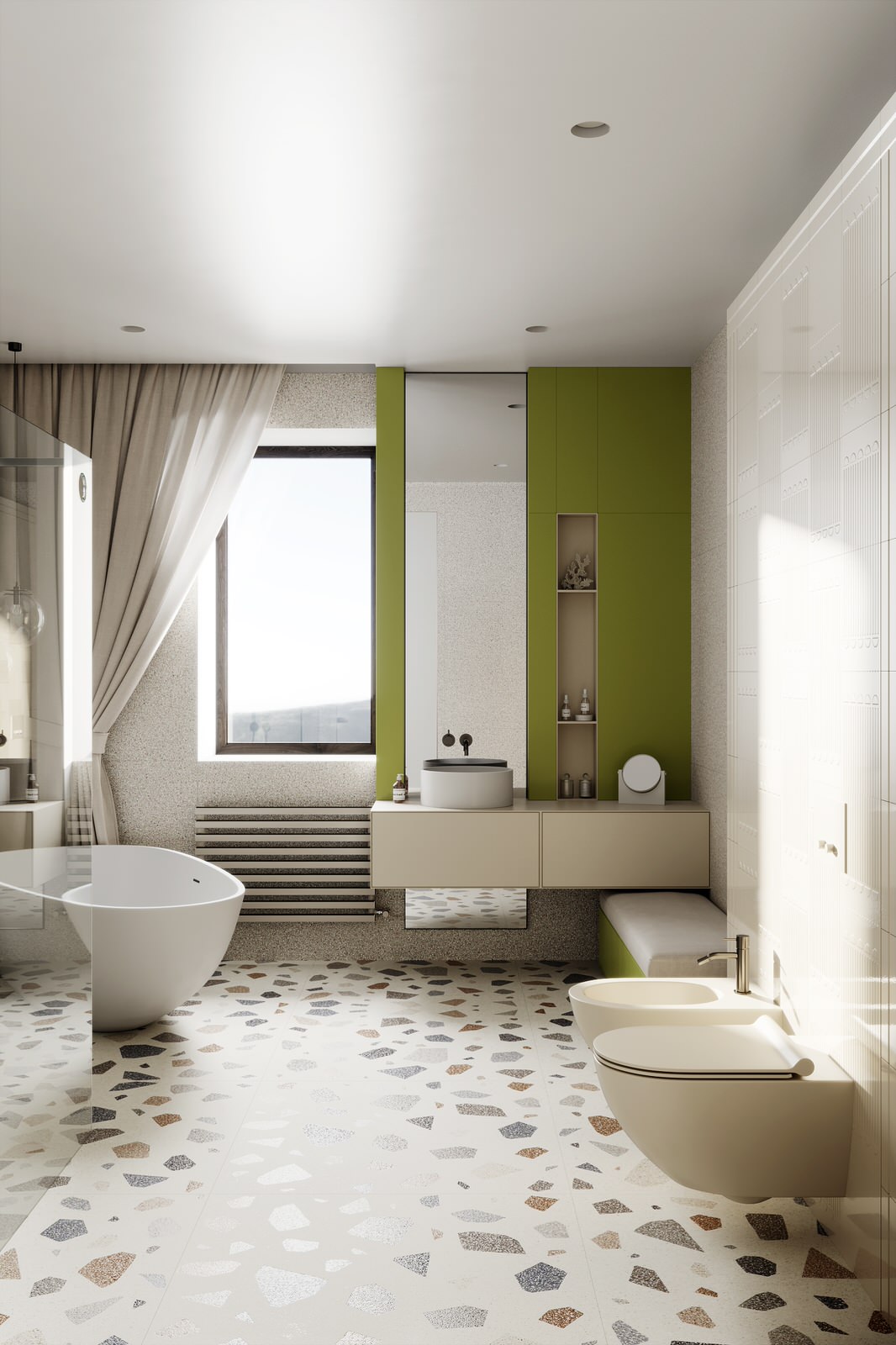 Интерьер ванной комнаты. Дизайнер Елена Шатохина