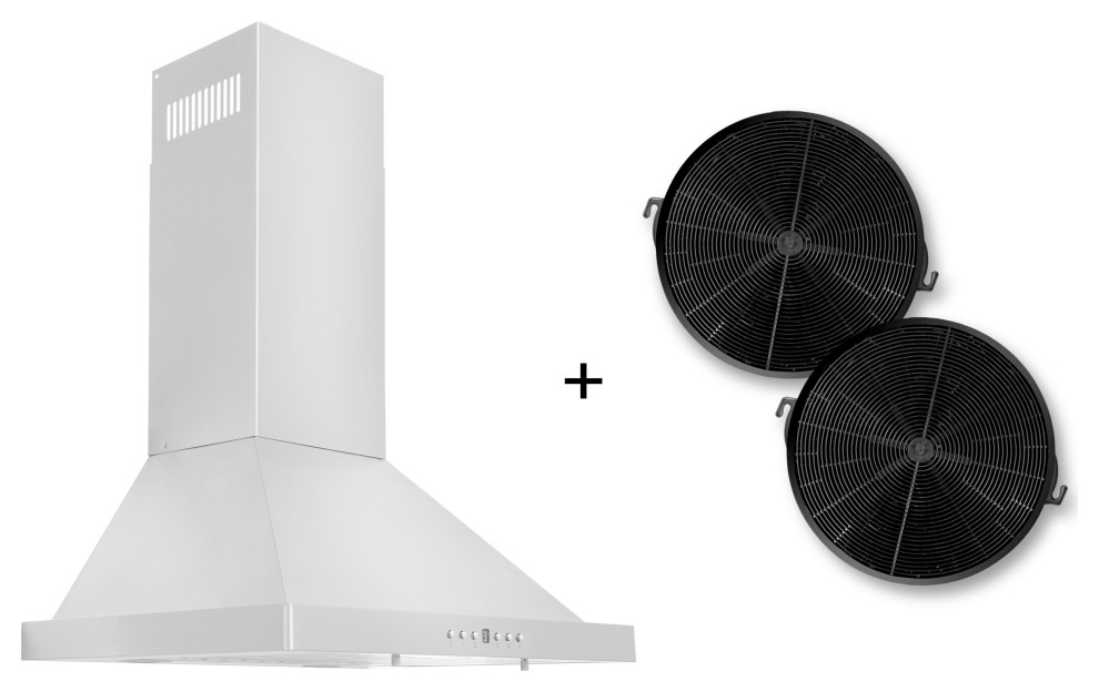 ZLINE 24" Range Hood, Stainless Steel With Set of 2 Charcoal Filters