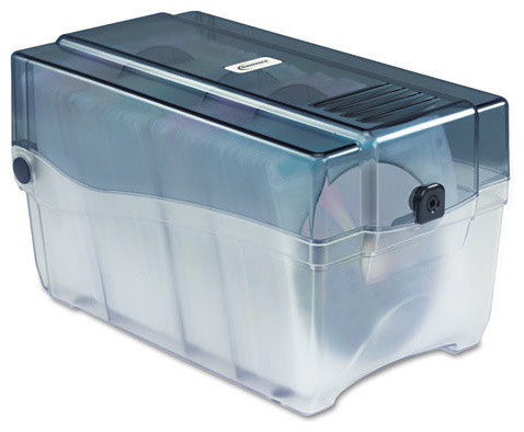 CD/DVD Storage Case, Holds 150 Discs, Clear/Smoke