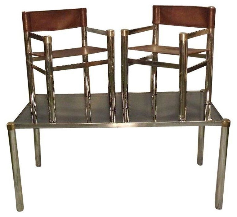 Pre-owned 1970s Chrome Dining Table & 4 Chairs