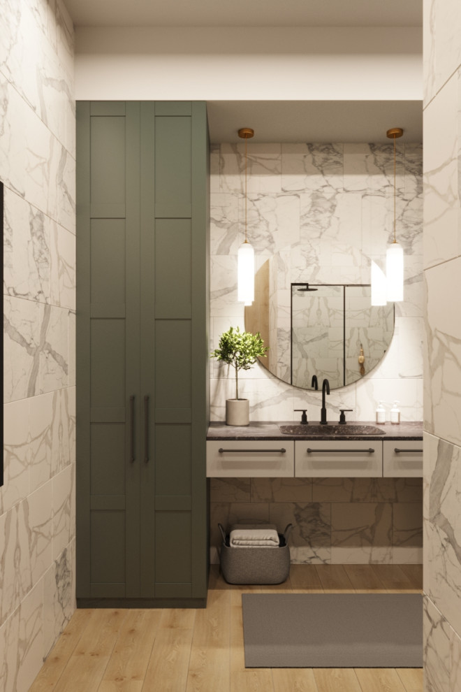 Коттедж с камином, современная классика