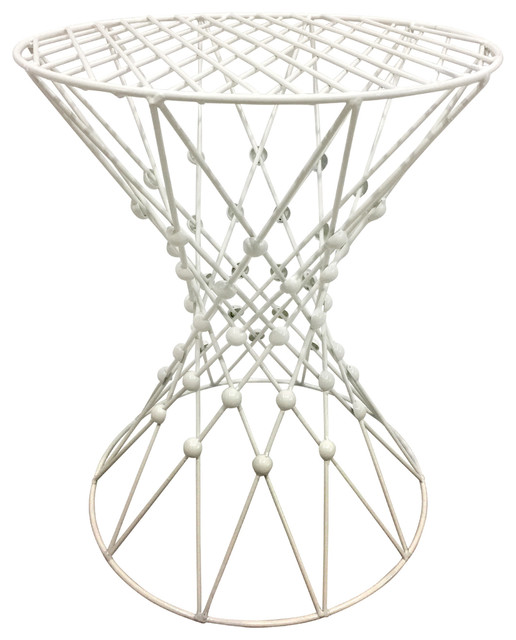Three Hands Metal Accent Table White Three Hands Metal Accent Table White