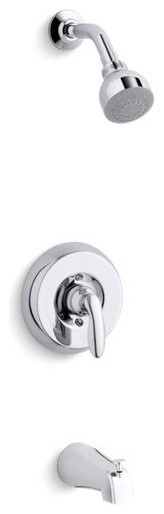 Kohler Coralais Bath/Shower Valve Trim, 1.5 GPM Showerhead, Polished Chrome