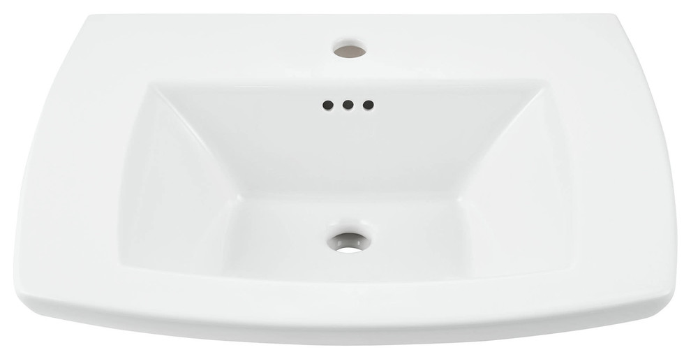 American Standard 0445.001 Edgemere 25" Fireclay Pedestal Contemporary Bathroom Sinks by