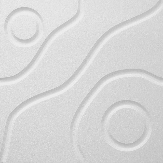 24"x24" White Decorative Ceiling Tiles,  Las Vegas Design, Set of 8