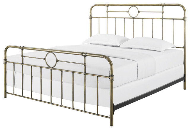 King Size Bronze Metal Pipe Bed, Industrial King Bed