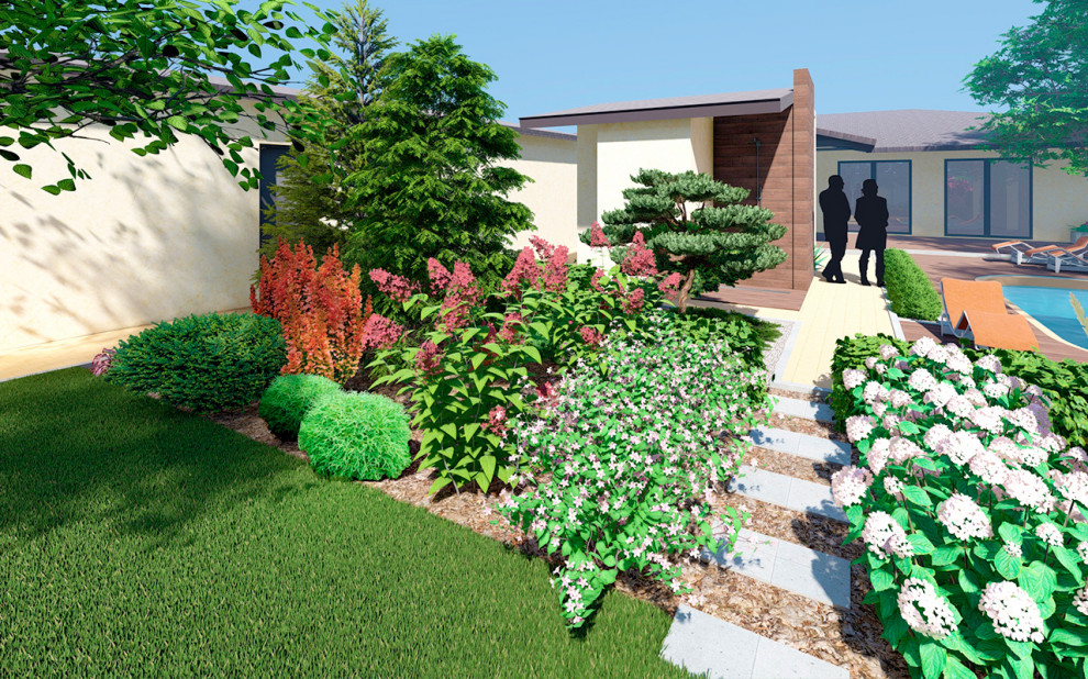 Ландшафтный дизайн частного сада в г. Волжский