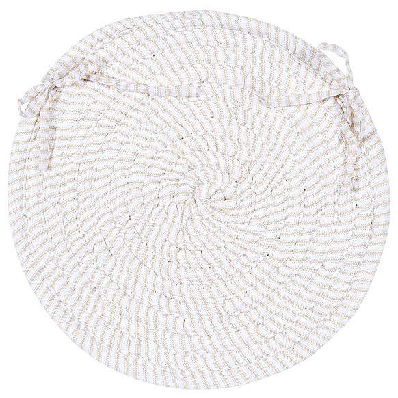 Colonial Mills Ticking Stripe Oval Canvas Chair Pad, Set of 4