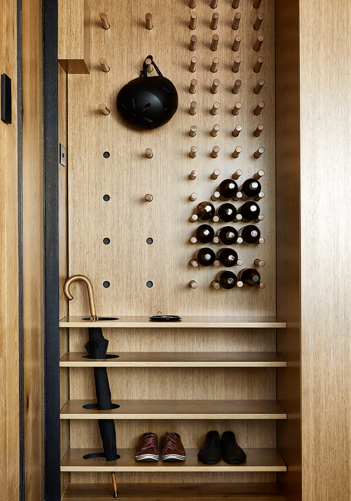 Inspiration for a scandinavian wine cellar in Melbourne.