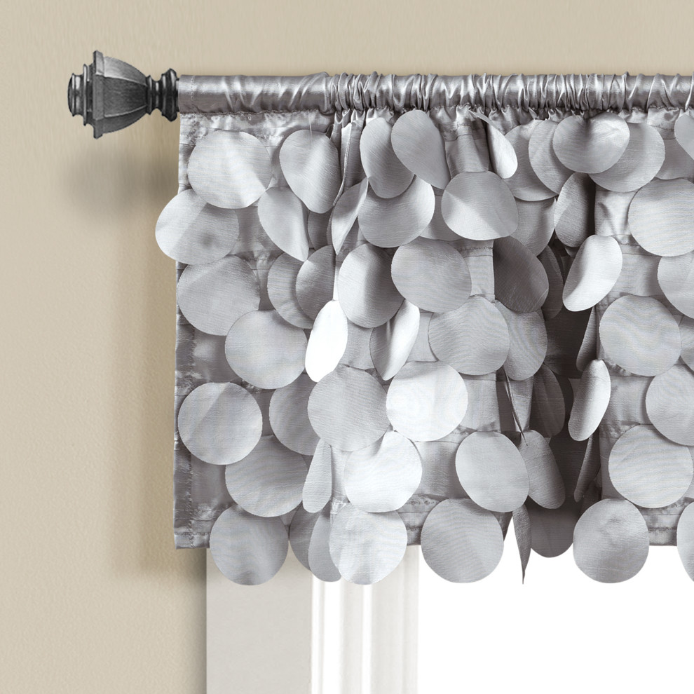 Gigi Valance Light Gray 70X14, 14" x 70" Contemporary Valances by Uber Bazaar Houzz