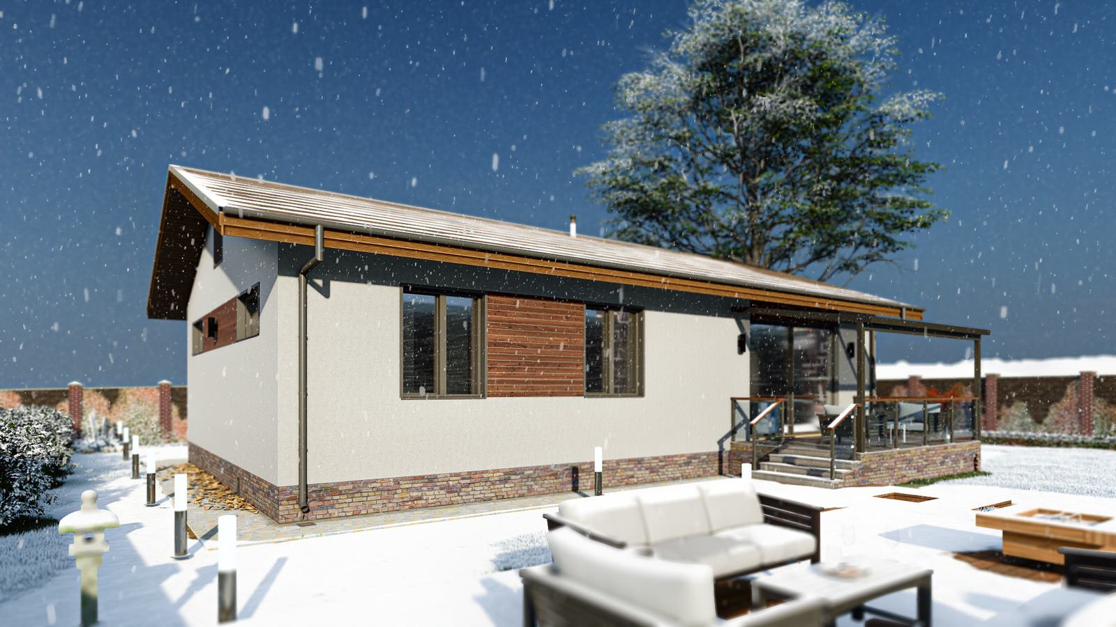 Индивидуальный одноэтажный жилой дом