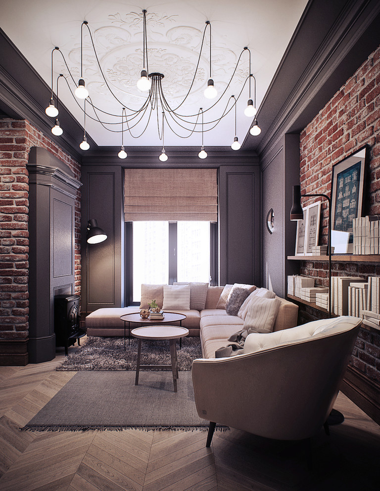 Квартира в темном лофте