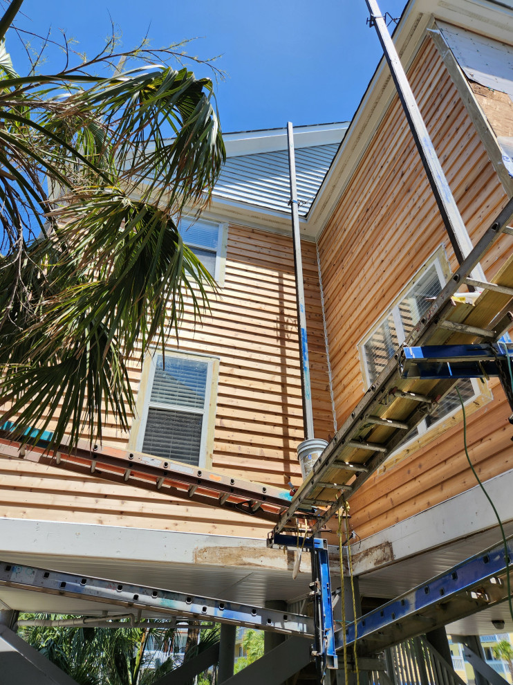 Exterior remodel / Windows / cider siding / paint