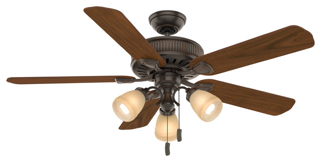 Casablanca 54" Ainsworth Gallery 3 Light Onyx Bengal Ceiling Fan With Light