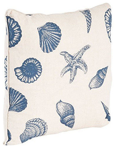 Nautical Beach Print Down Filled Throw Pillow, 18