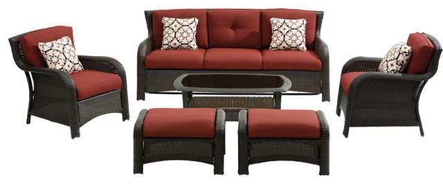 Strathmere 6 Piece Lounge Set Tropical Outdoor Lounge Sets By Almo Fulfillment Services