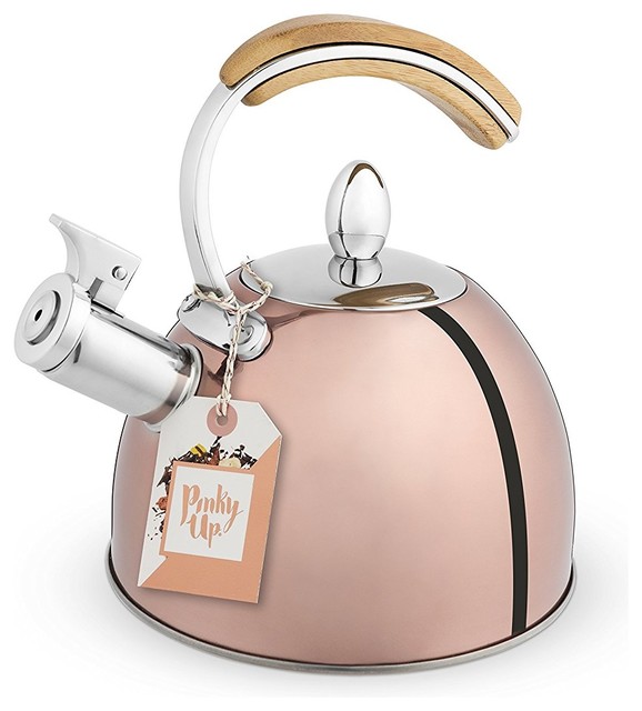 Presley Tea Kettle, Rose Gold Contemporary Kettles by Bifoli LLC