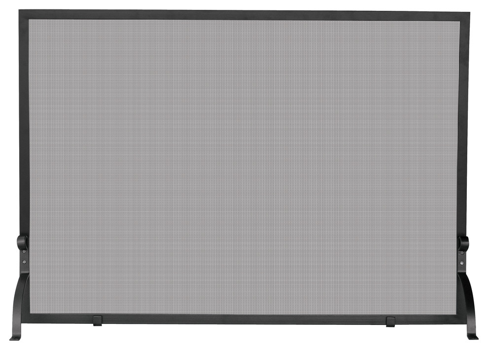UniFlame Large Single Panel Screen With Black Finish S-1154