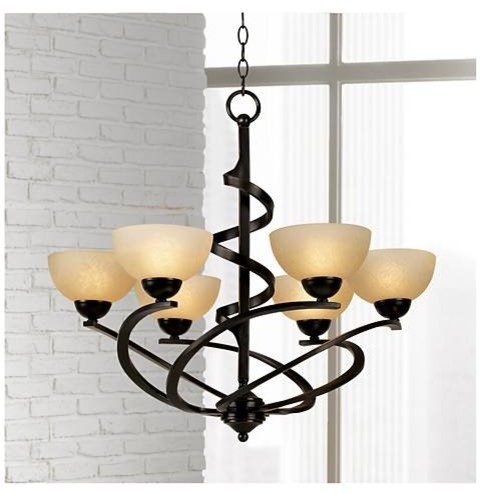 Franklin Iron Works Dark Mocha Ribbon Chandelier Los Angeles