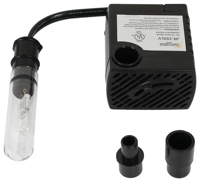 Sunnydaze 24V Electric Water Fountain Pump With Finger Light, 70 GPH