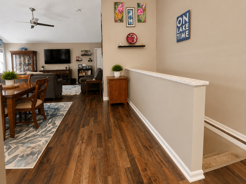 Wolf Lake Modern Lake House | Kitchen & Hardwood Flooring