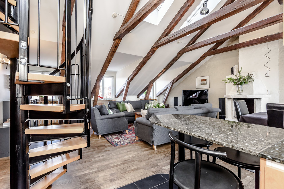 Bild på ett vintage vardagsrum