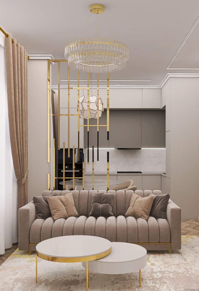 Двухкомнатная квартира. Уютный, лаконичный, но в меру роскошный интерьер для сем