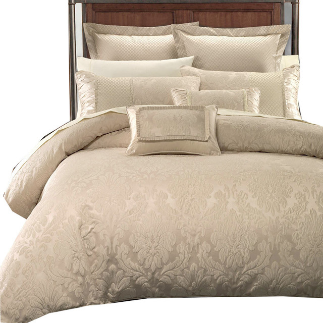 Sara Jaquard Cotton Blend 7Piece Duvet Cover Set, King/Cal King