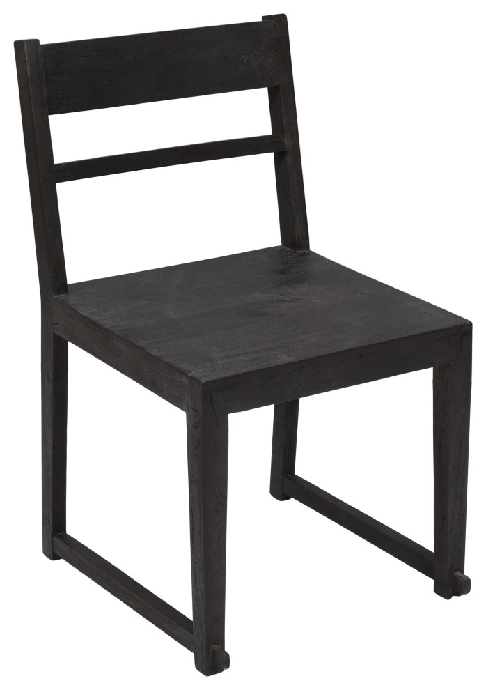 Fernious Dining Chair on Mango Solid Wood, Dark Gray Finish, Set of 2