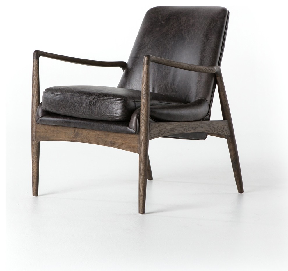Neilan Leather Chair Durango Smoke Midcentury Armchairs And Neilan Leather Chair Durango Smoke