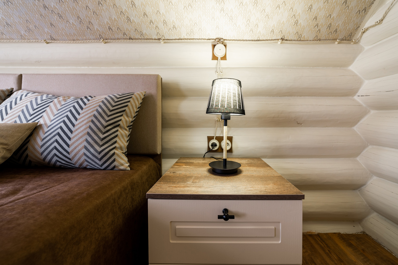 Спальни в доме срубе