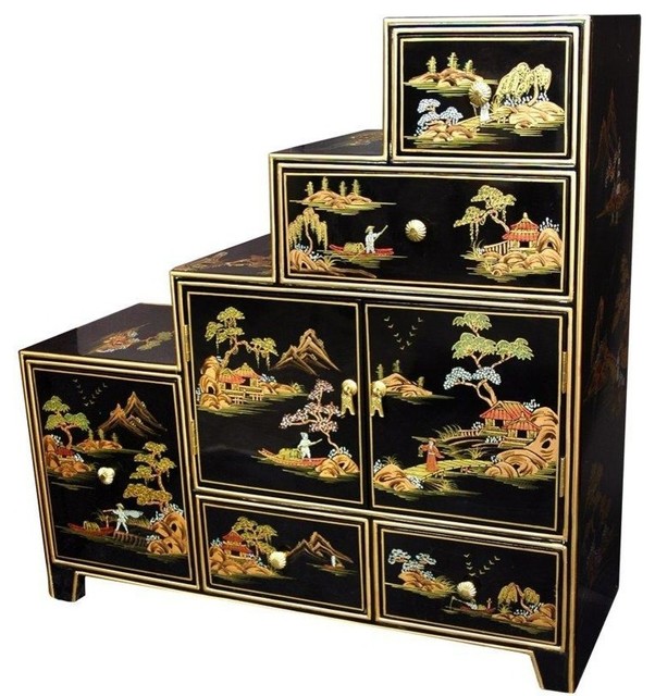 Oriental Furniture Black Step Tansu Rich Asian Accent Chests Oriental Furniture Black Step Tansu Rich Asian Accent Chests And Cabinets By Homesquare