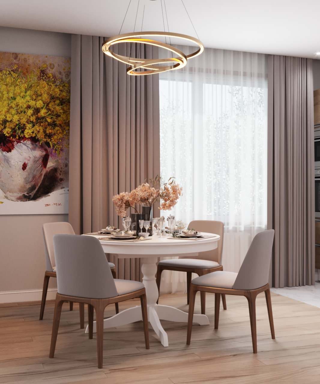 Интерьер в скандинавском стиле 152 м^2. г.Казань