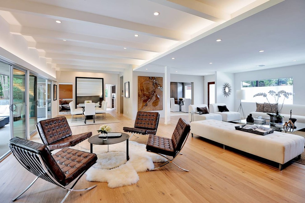 Inspiration for a contemporary formal open concept living room in Los Angeles.
