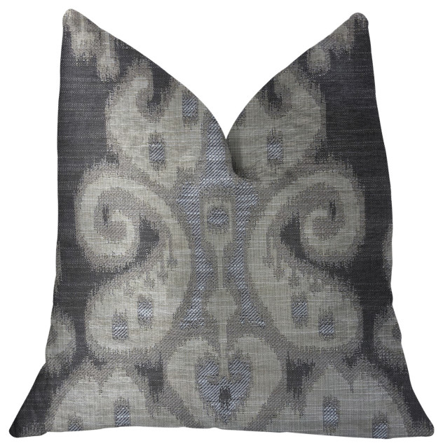 20 x 26 Plutus Brands Daphne Diamante Textured Double Sided Standard Luxury Throw Pillow Blue/Black/Brown 20 x 26 Plutus Brands Daphne Diamante Textured Double Sided Standard Luxury Throw Pillow Blue/Black/Brown