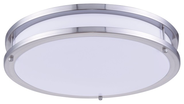 Elegant Elitco Lighting Ripple Led Double Ring Ceiling Flush Brushed Nickel Craftsman Flush Mount Ceiling Lighting By Lighting And Locks Houzz