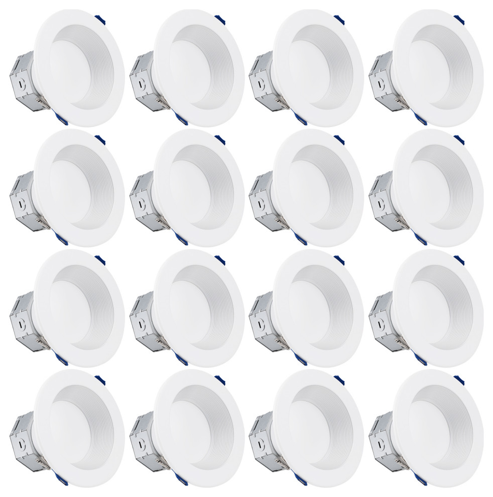 16Pack 4"LED Recessed Lighting Retrofit, Baffle Trim Downlight