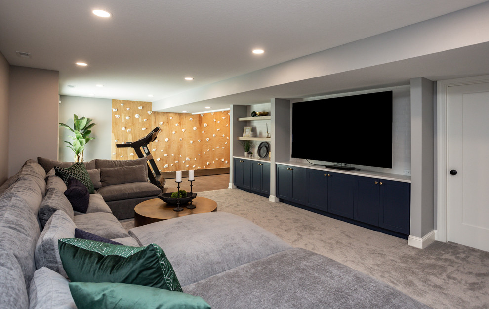 First Basement The Blues First Floor & Lower Level Remodel - Transitional - Basement ...