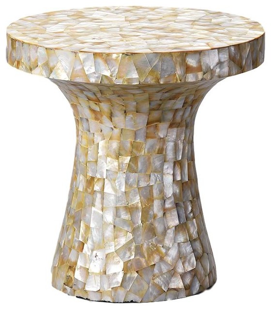 Mother of Pearl Side Table Beach Style Side Tables And End Tables